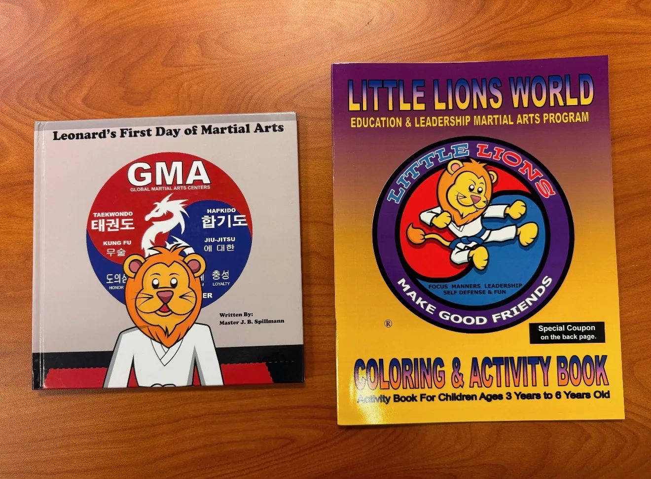 Leonard&rsquo;s First Day of Martial Arts storybook and the Little Lions World Coloring and Activity Book for children ages 3 to 6